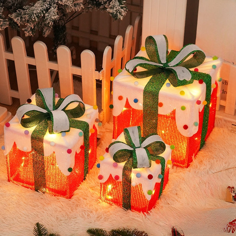 Christmas Gift Box Light Three-Piece Set
