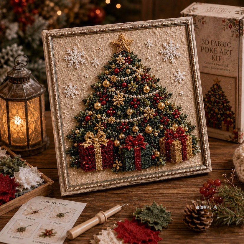 Christmas Fabric Poke Art Craft Kit