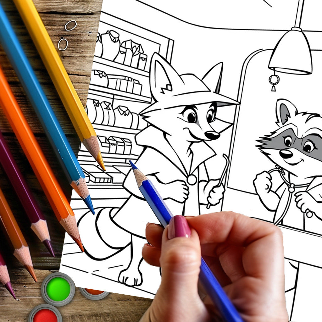 Animal Detective Coloring Book