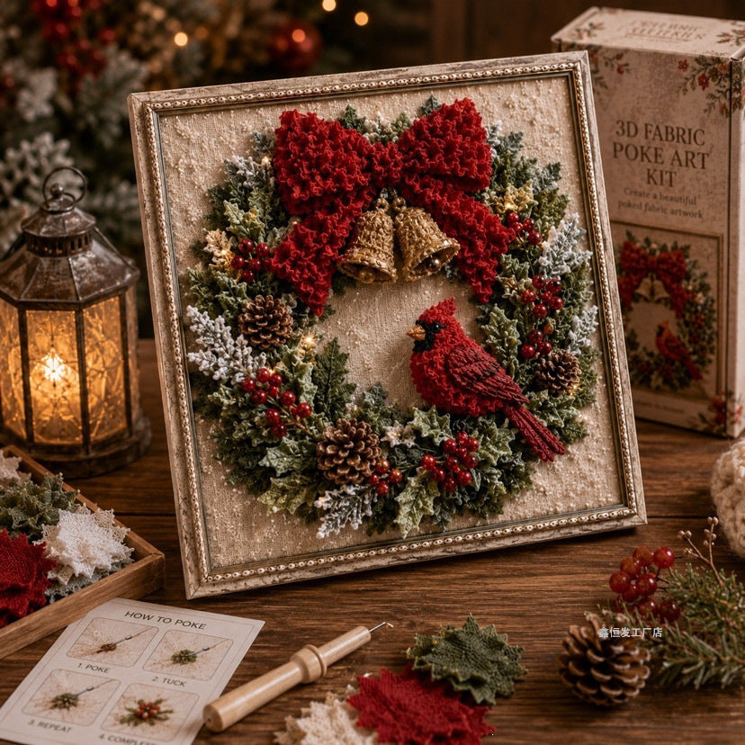 Christmas Fabric Poke Art Craft Kit