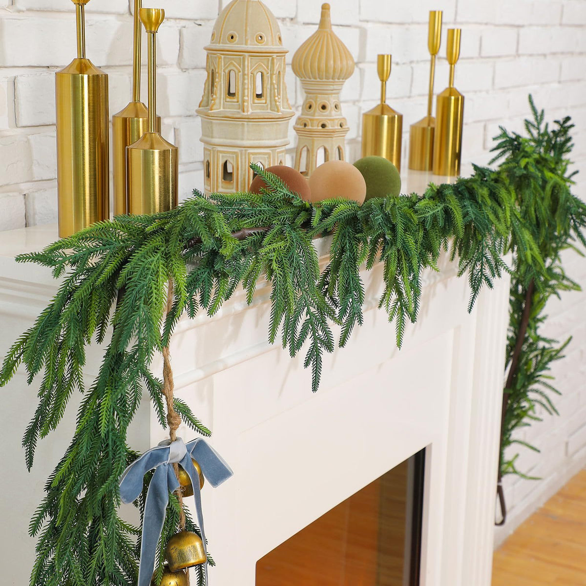 PE Norfolk Pine Needle Christmas Garland
