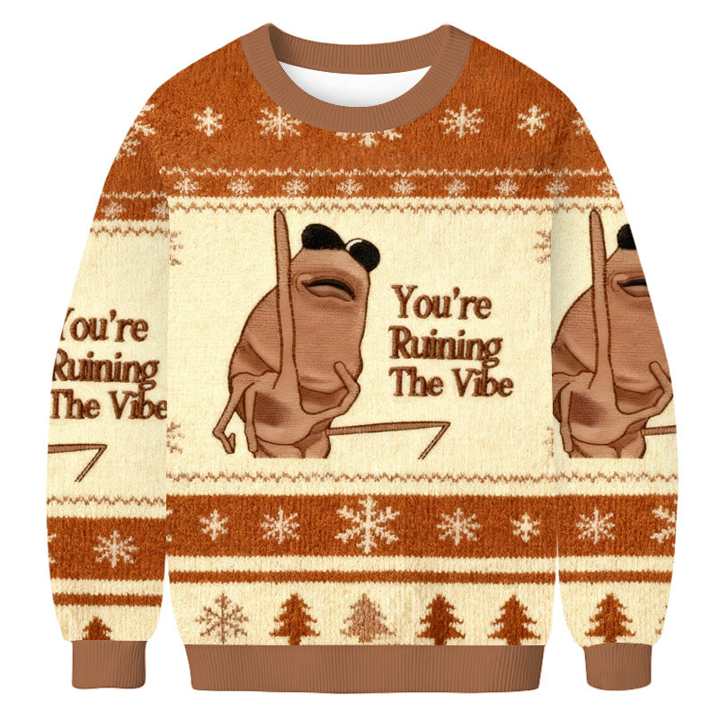 Casual Christmas Print Crew Neck Sweatshirts