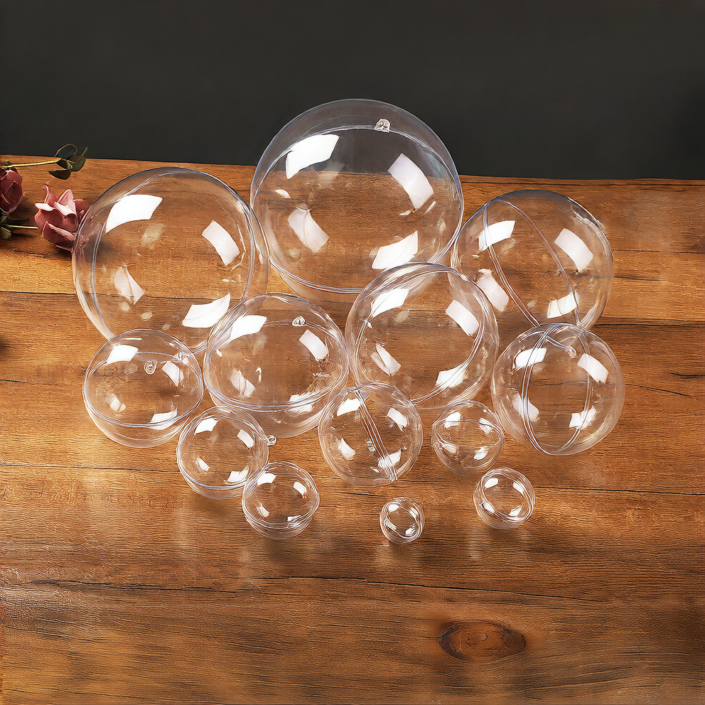 Highly Transparent Round Ball Hollow Ball Christmas Ball Acrylic Decorative Ball Ornaments Toys Transparent Packaging Ball