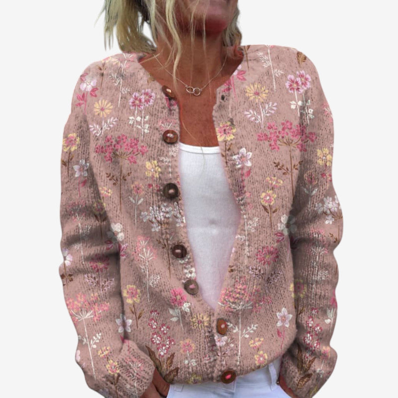 Christmas sweater vintage round-neck cardigan
