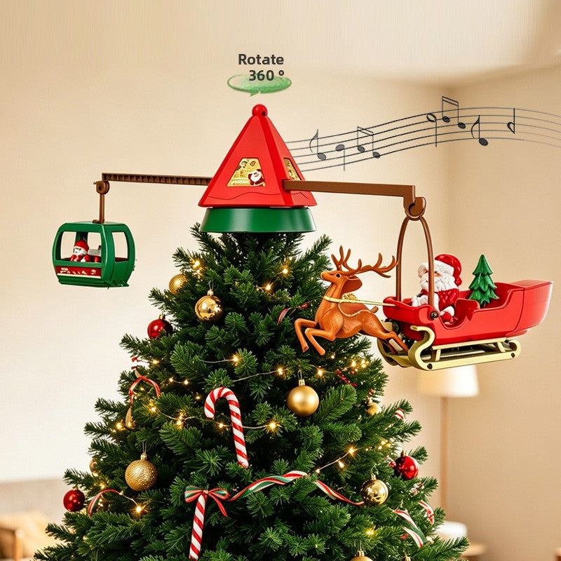 Electric Rotating Christmas Tree Topper Star Decoration