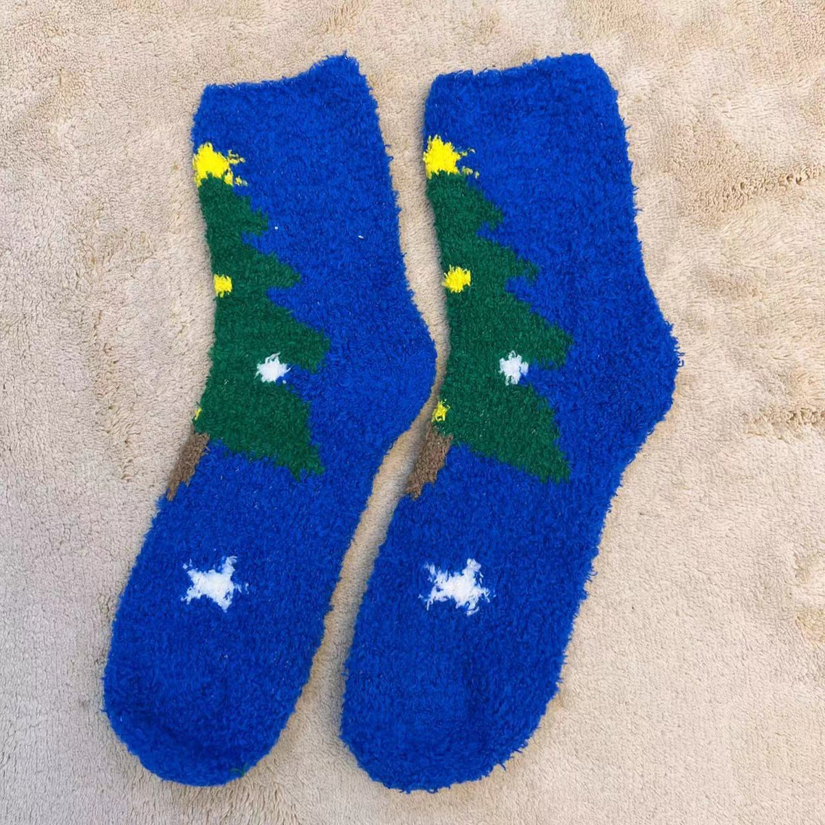 Plush Christmas Slipper Socks with Non-Slip Sole