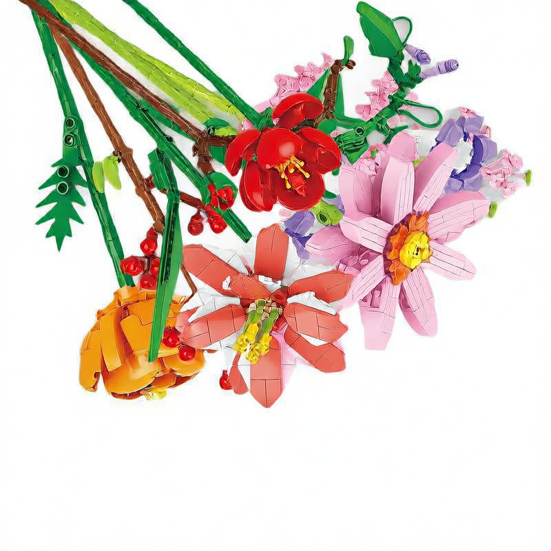 Flower Bouquet Building Blocks Christmas DIY Toy
