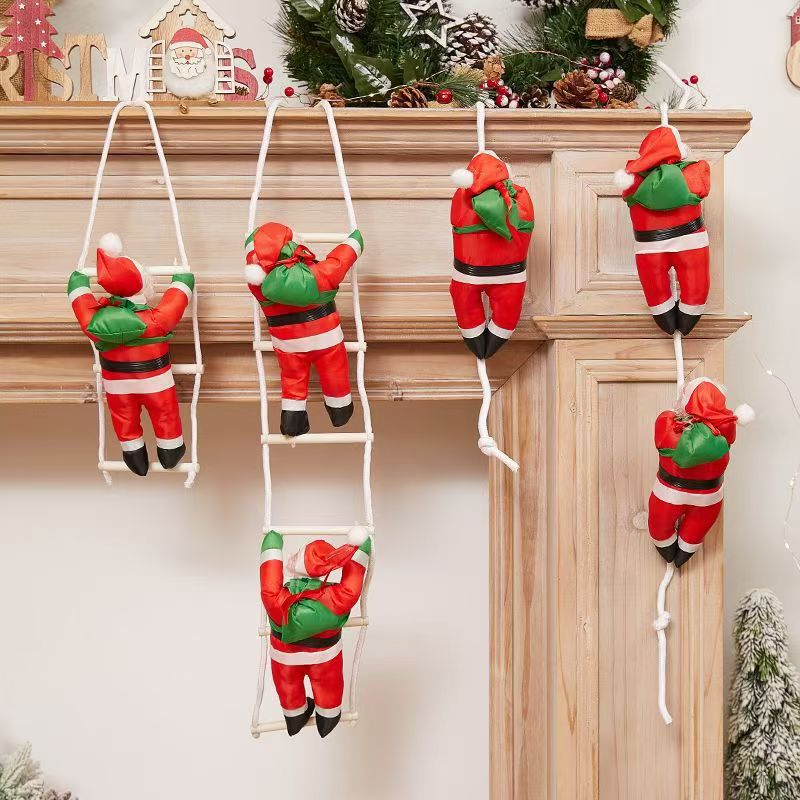 Santa Claus Climbing Rope Christmas Decoration