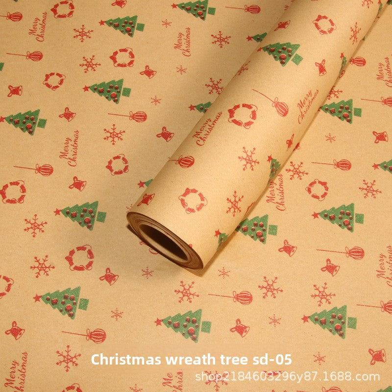 Christmas Kraft Wrapping Paper for Gifts