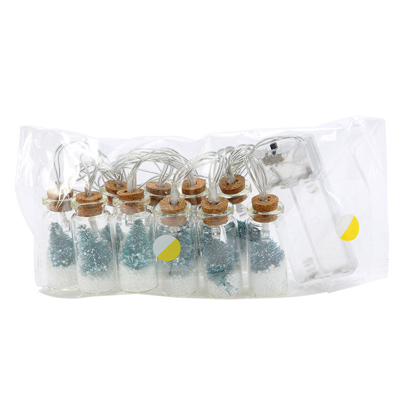Decorative LED Christmas String Lights with Glass Bottles