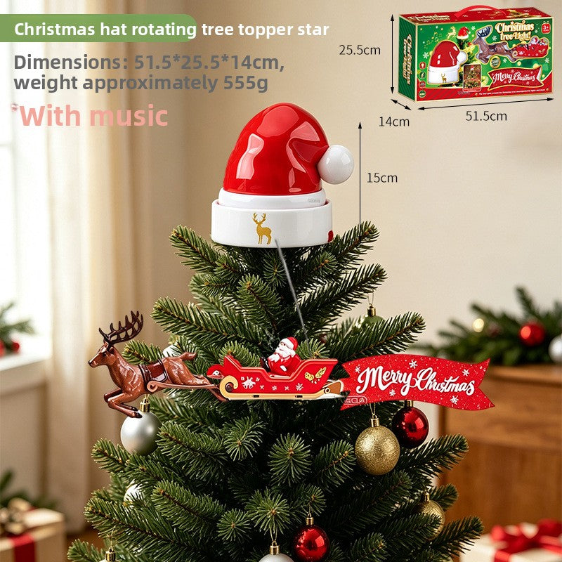 Electric Rotating Christmas Tree Topper Star Decoration