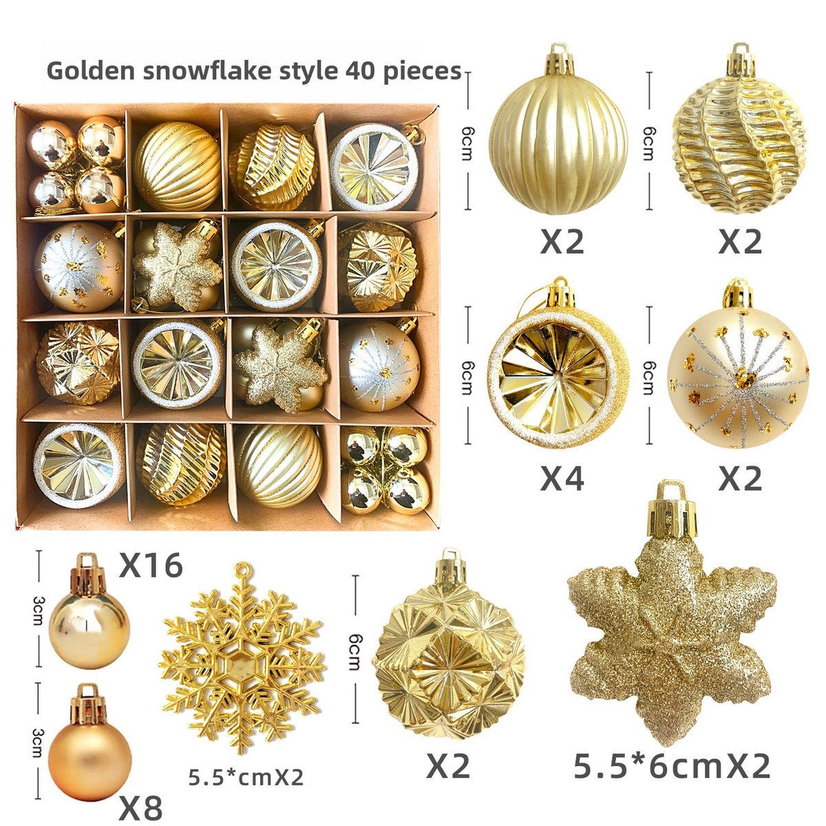 6cm Electroplated Christmas Ornament Ball with Hand-Painted Designs