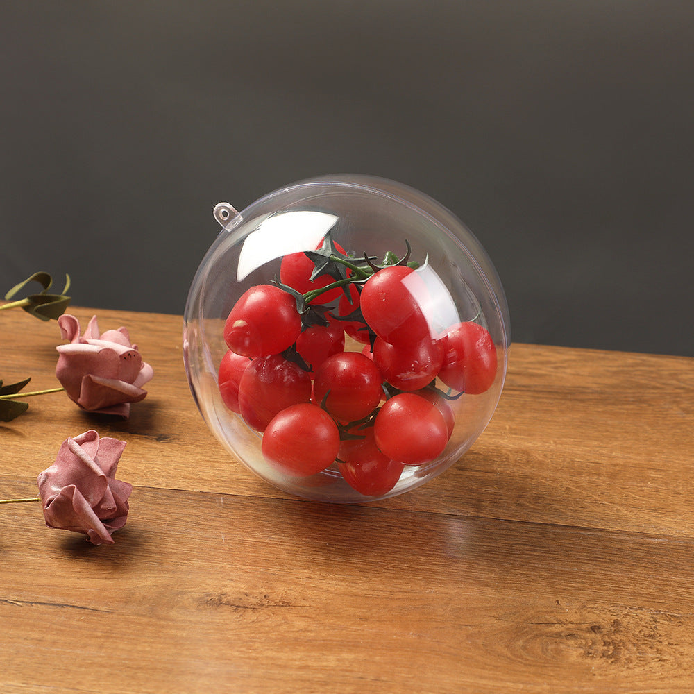 Highly Transparent Round Ball Hollow Ball Christmas Ball Acrylic Decorative Ball Ornaments Toys Transparent Packaging Ball