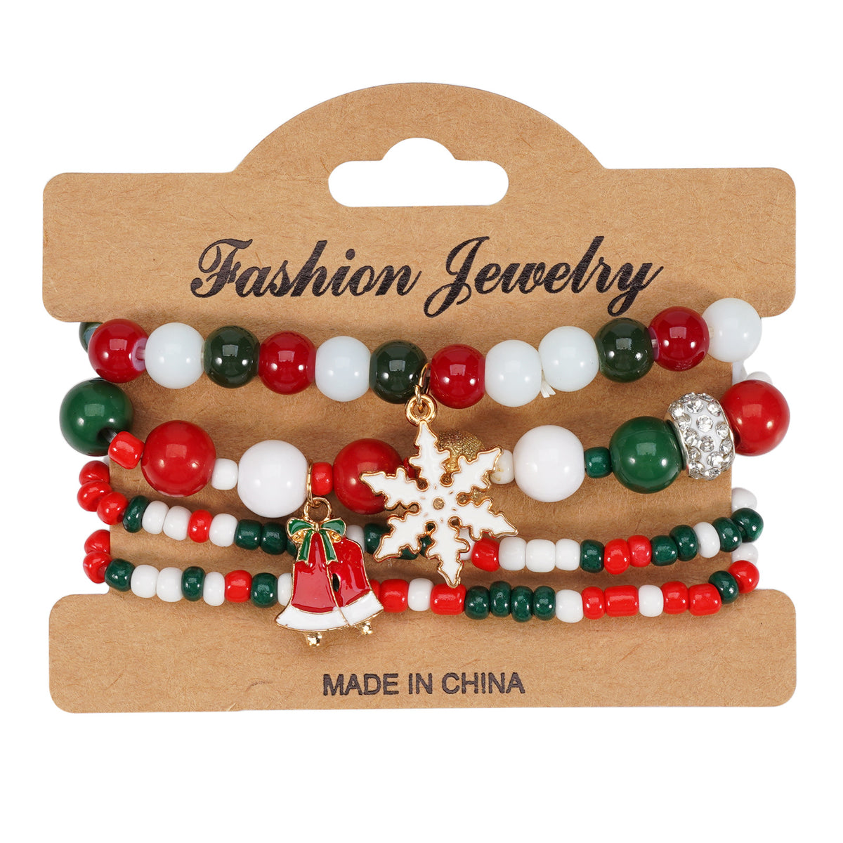 Christmas Elastic Bracelet with Holiday Charms