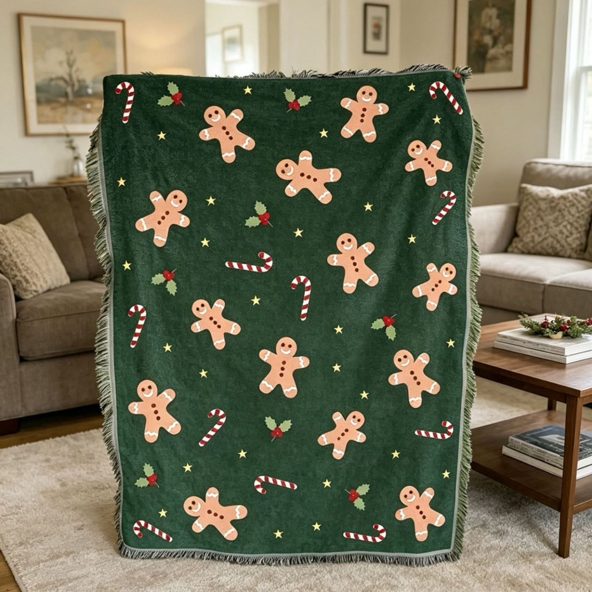 Christmas Themed Decorative Tapestry Blanket