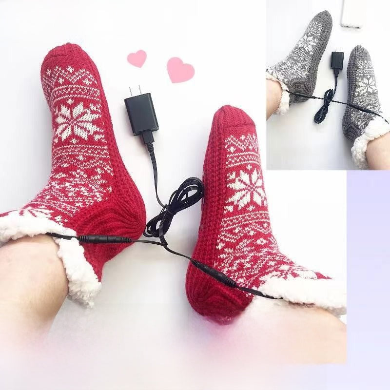 USB Home Heating Foot Warmers - Christmas Warmth Socks