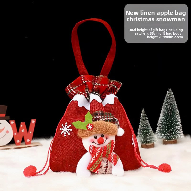 Christmas Decorative Gift Bag for Candy Apple Holiday Party