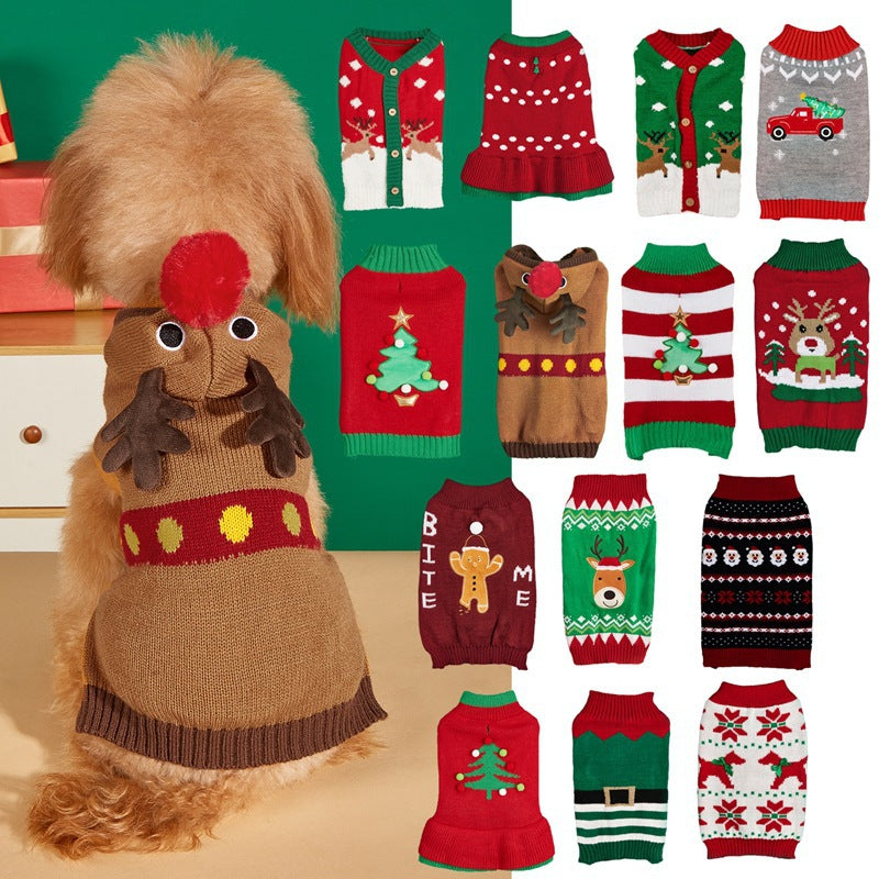 Christmas Pet Sweater with Festive Designs