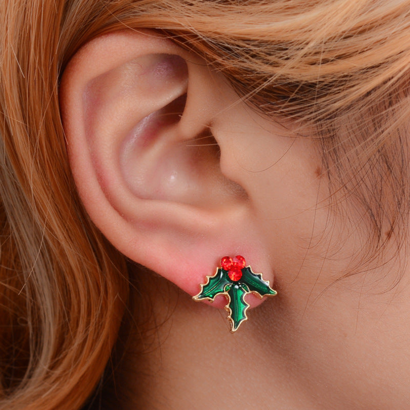 Christmas Earring Set Santa Claus Elk Snowman Design