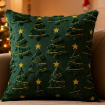 Christmas Themed Retro Cushion Cover