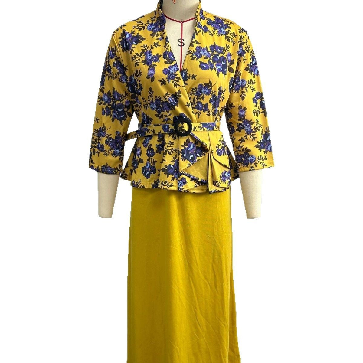Christmas Print Fishtail Evening Dress