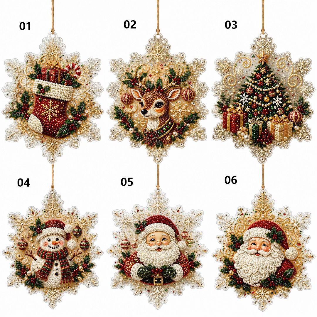 Pearl Christmas Heart Ornament