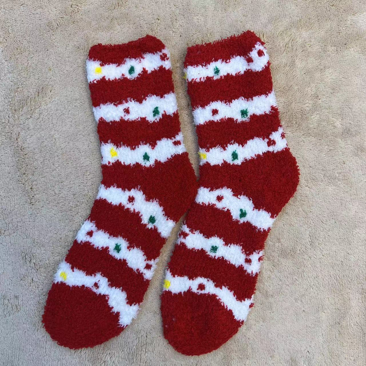 Plush Christmas Slipper Socks with Non-Slip Sole