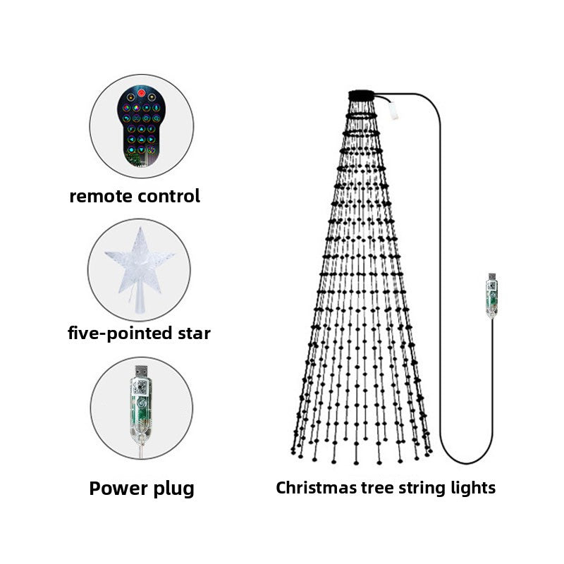 USB Multicolor Christmas Tree String Lights