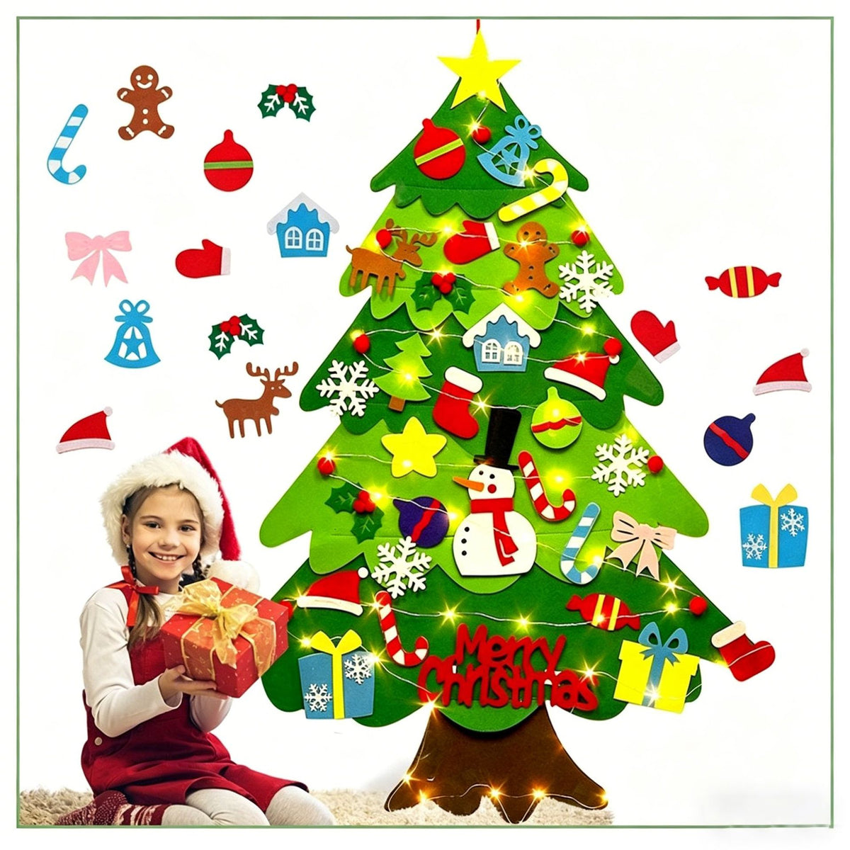 Handmade Felt Christmas Tree Decoration Hanging Ornament