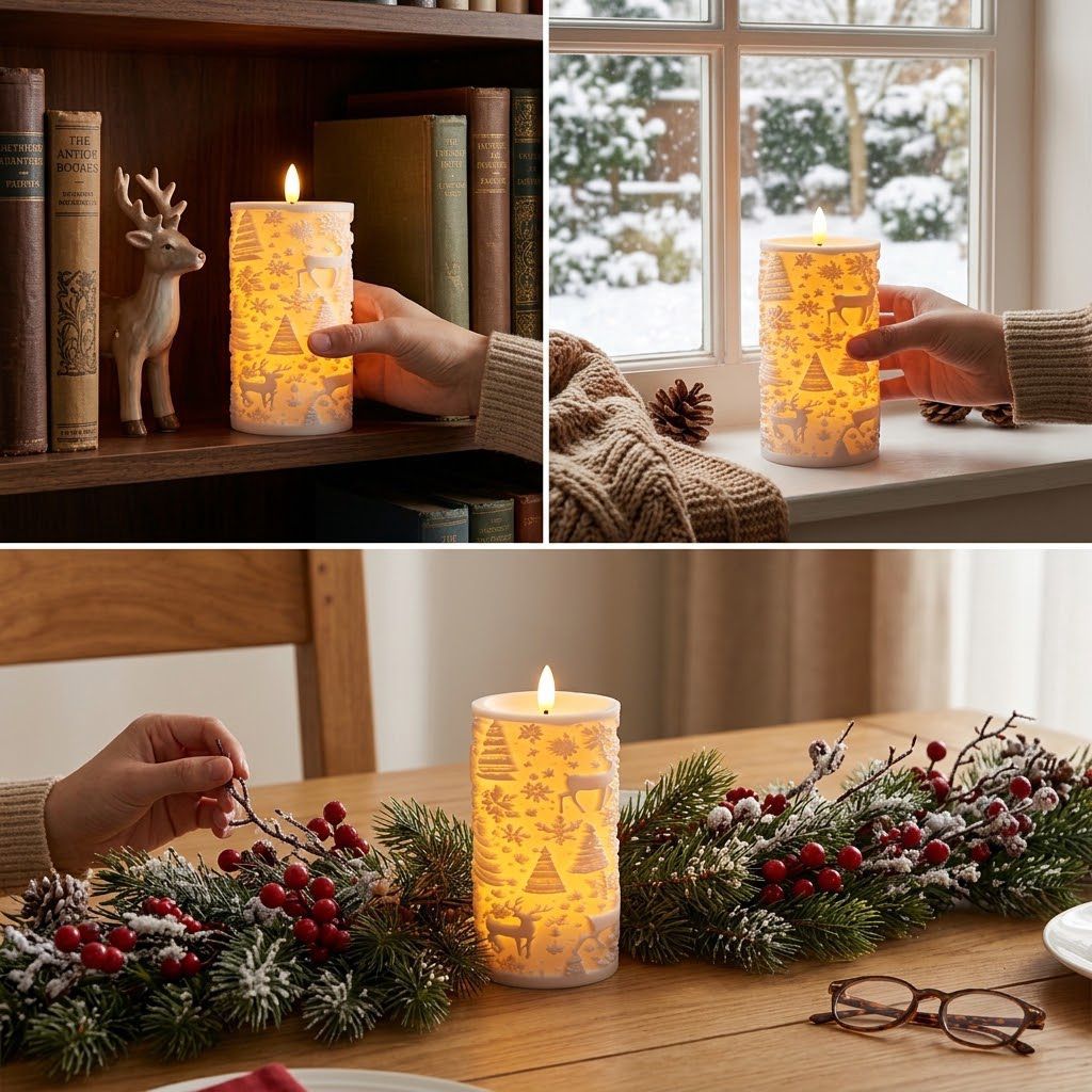 Christmas Resin LED Decorative Candle Light