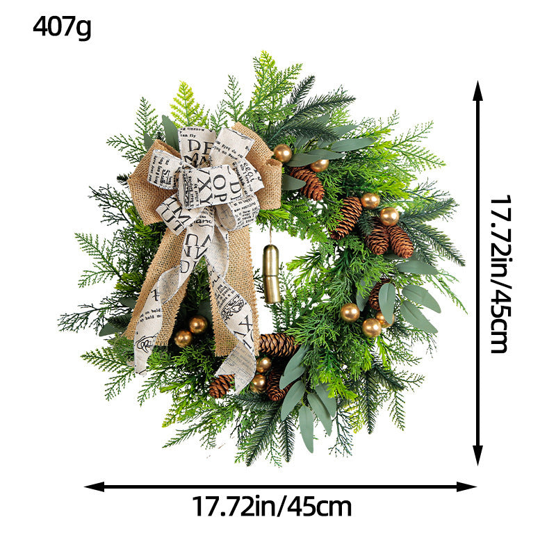 Christmas Pinecone and Bell Wreath