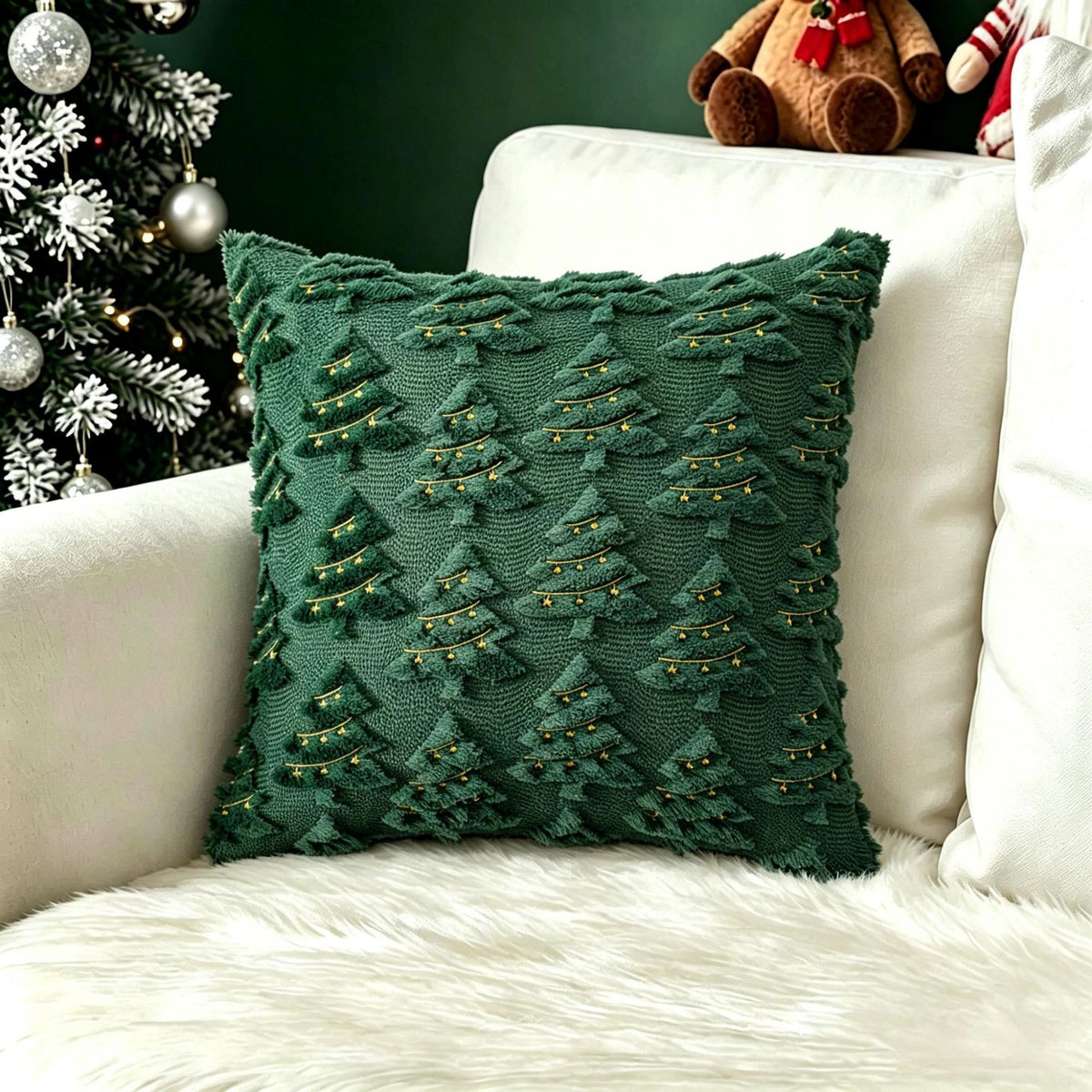Christmas Themed Retro Cushion Cover