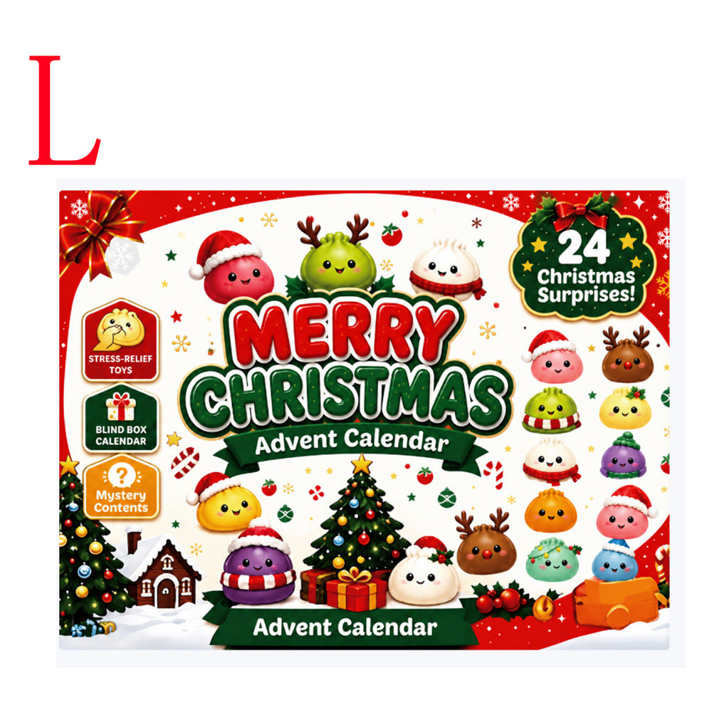 Christmas Countdown Calendar Squishy Toy Set