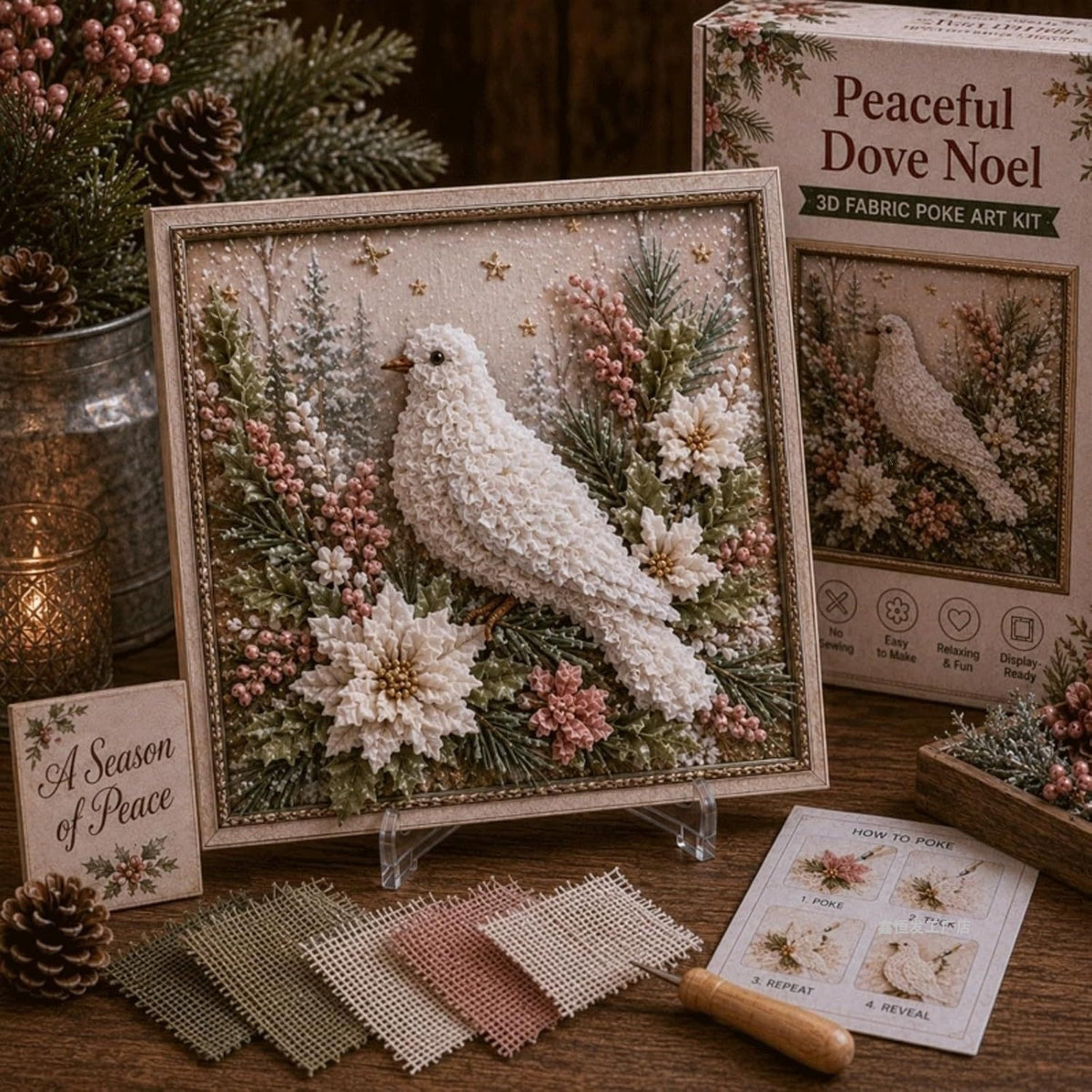 Christmas Fabric Poke Art Craft Kit