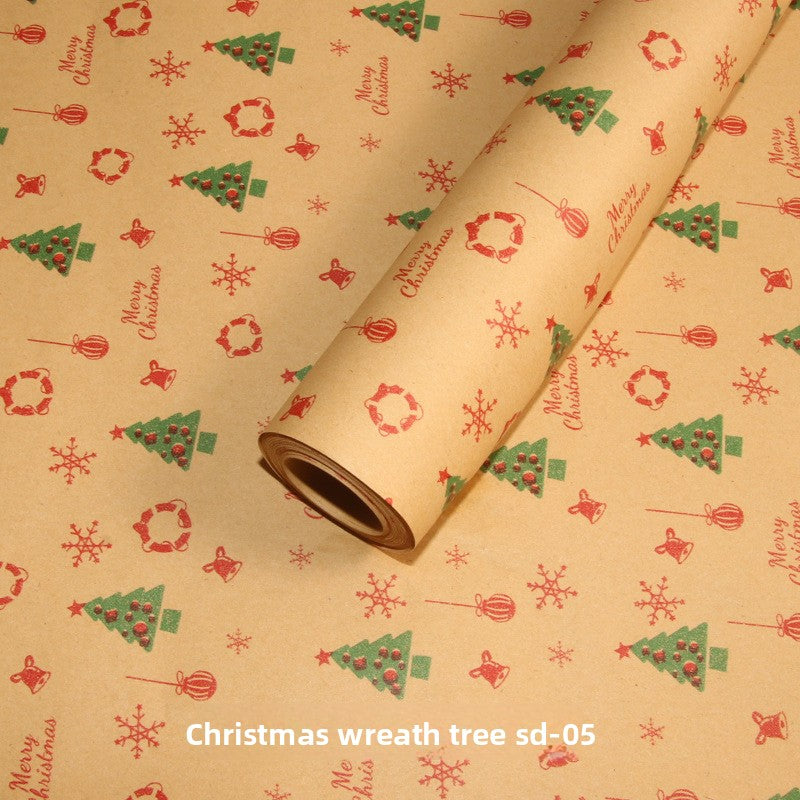 Christmas Kraft Wrapping Paper for Gifts