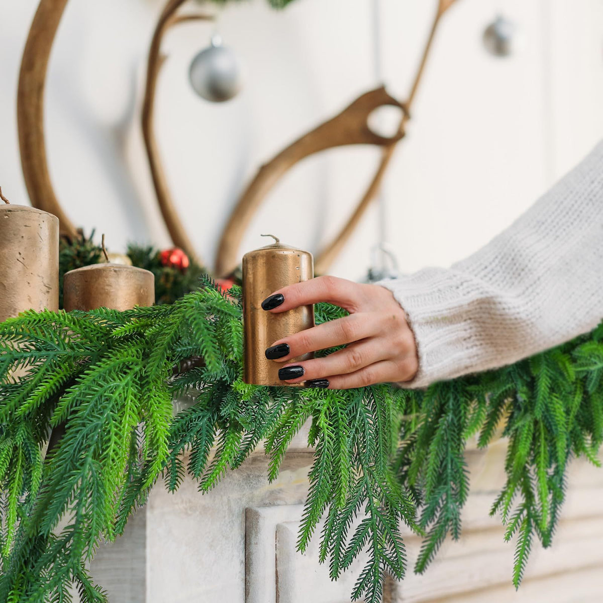 PE Norfolk Pine Needle Christmas Garland