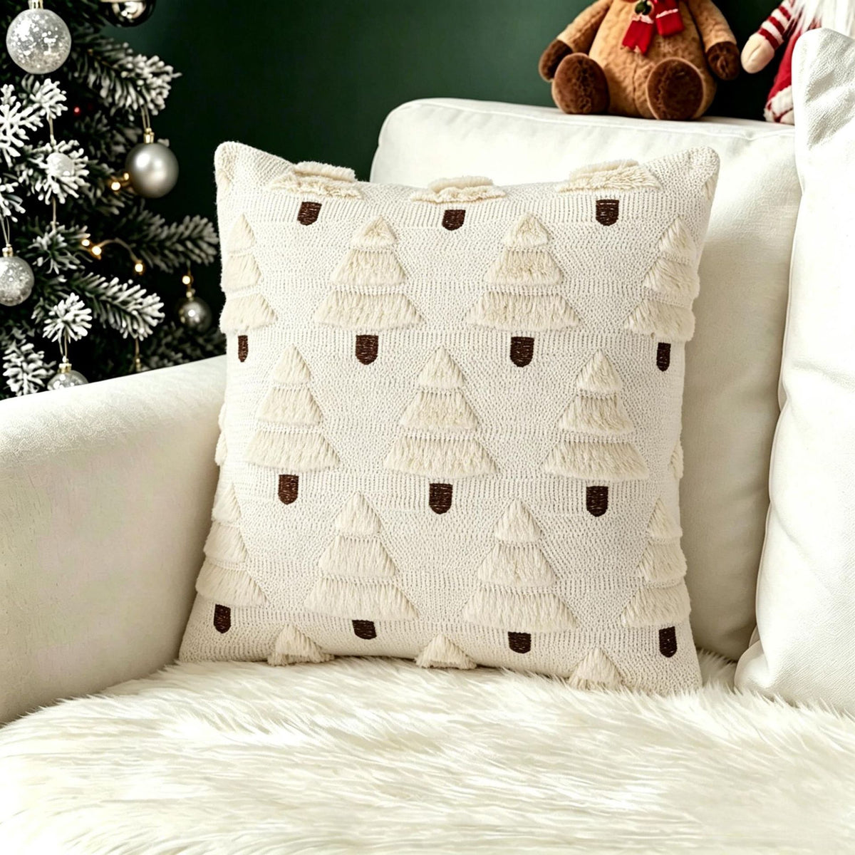 Christmas Themed Retro Cushion Cover