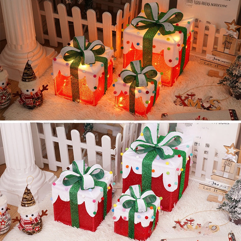 Christmas Gift Box Light Three-Piece Set