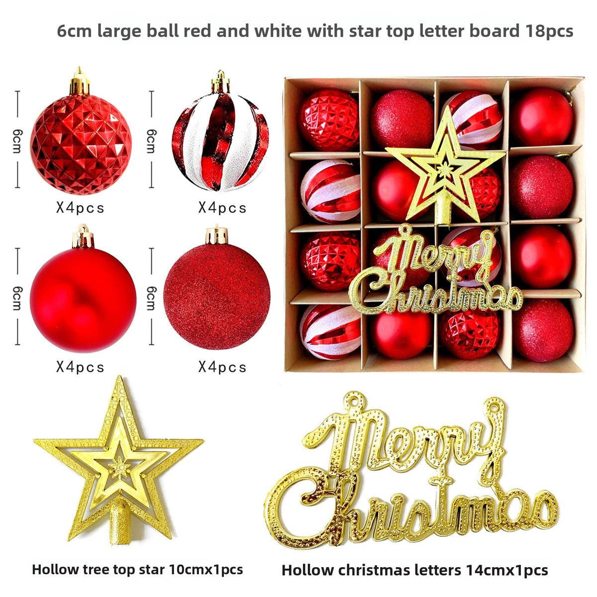 6cm Electroplated Christmas Ornament Ball with Hand-Painted Designs