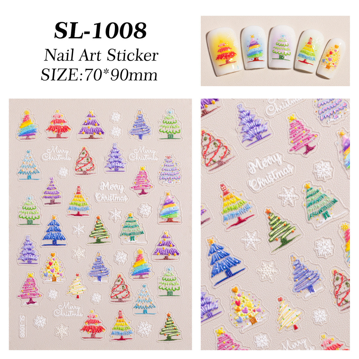 5D Christmas Tree Nail Stickers