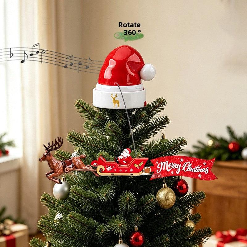 Electric Rotating Christmas Tree Topper Star Decoration