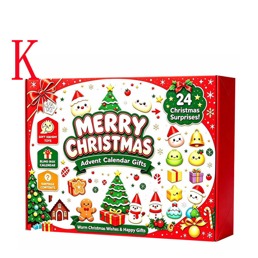 Christmas Countdown Calendar Squishy Toy Set