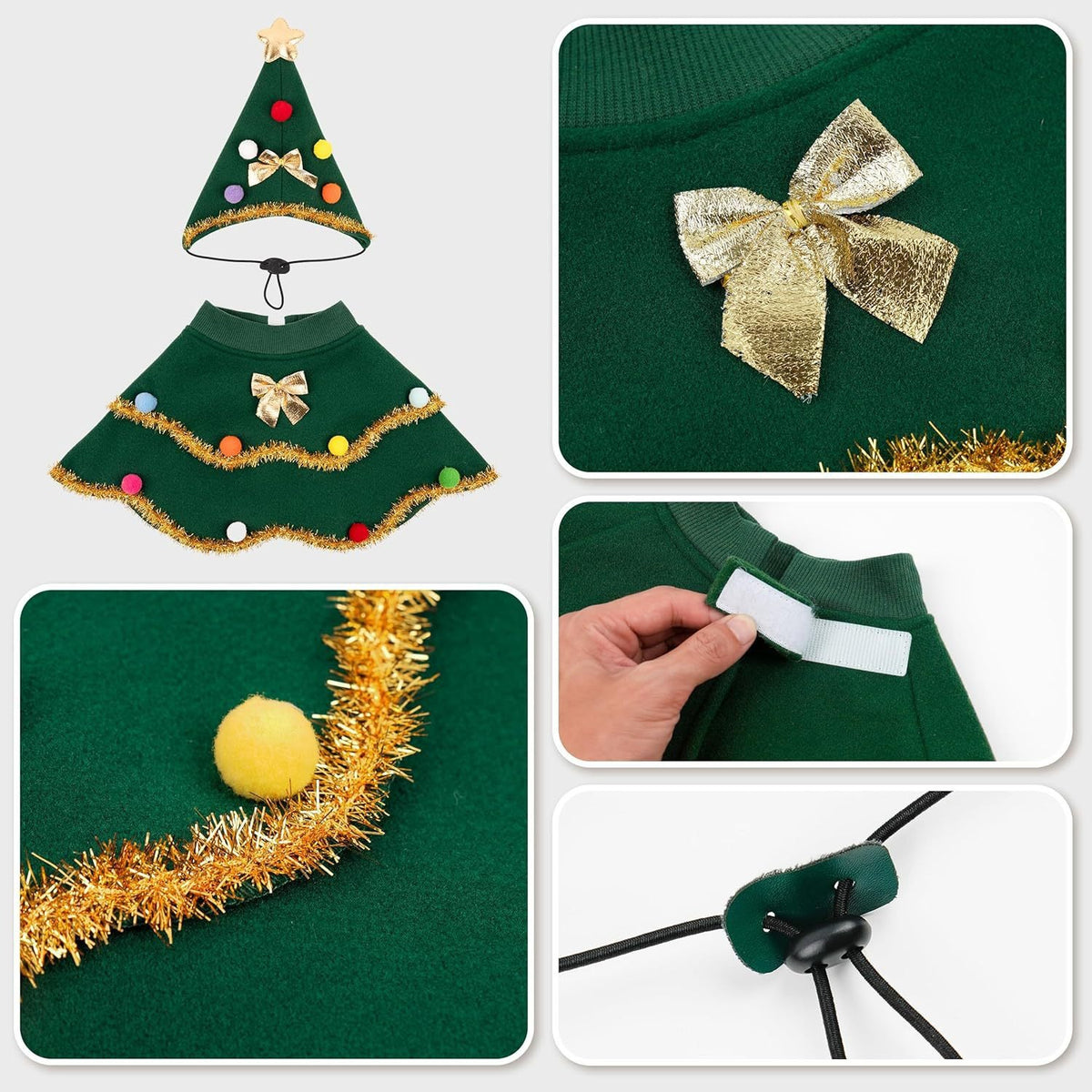 Dog Christmas Costume Puppy Cloak Clothes