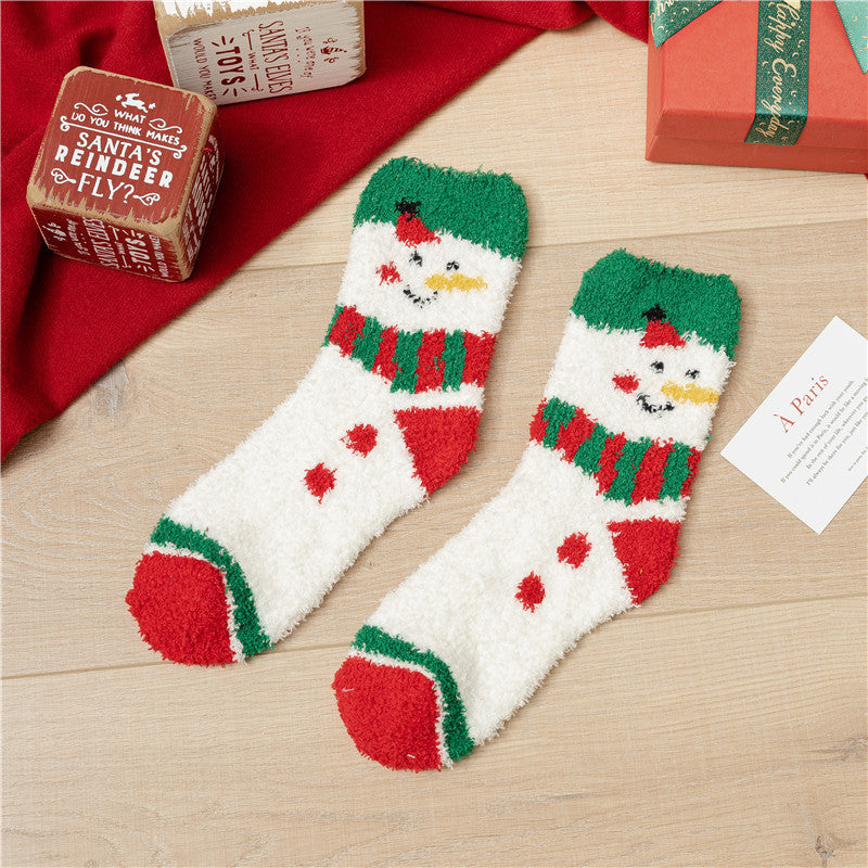 Plush Christmas Slipper Socks with Non-Slip Sole