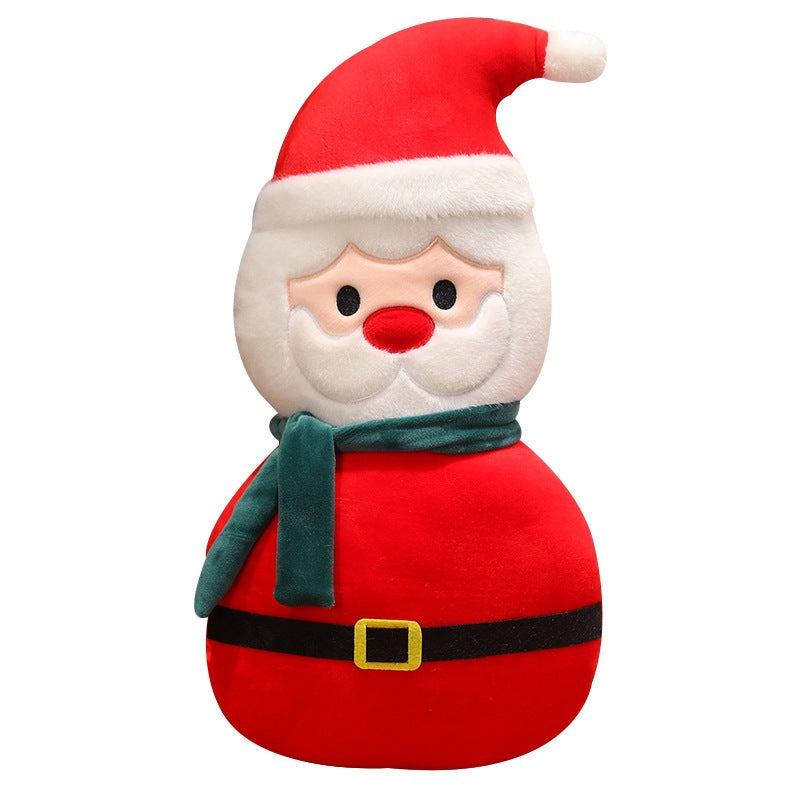 Cartoon Santa Claus and Snowman Plush Doll