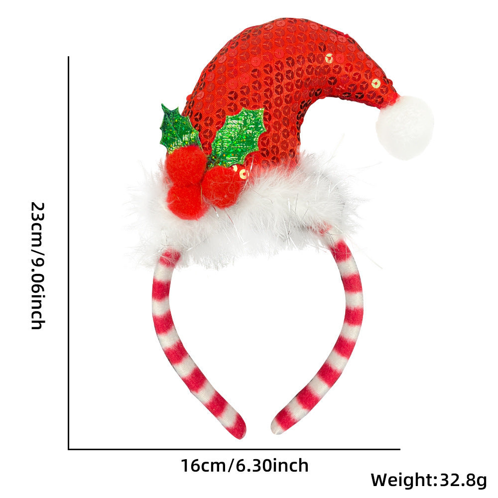 Christmas Party Headband Fun Santa Hat Reindeer Antlers Hair Accessories