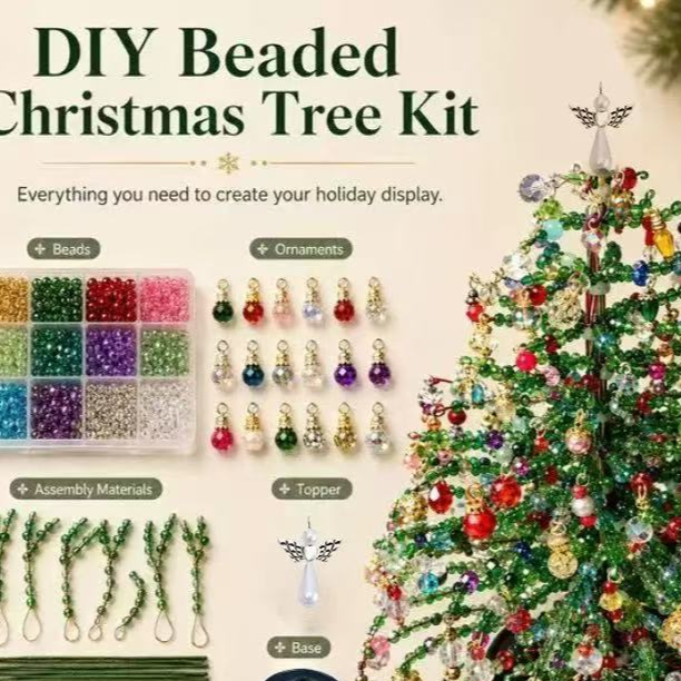 Handmade Beaded Christmas Hat Christmas Tree