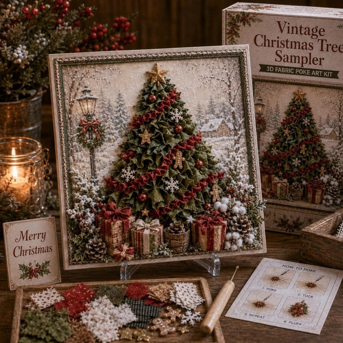 Christmas Fabric Poke Art Craft Kit