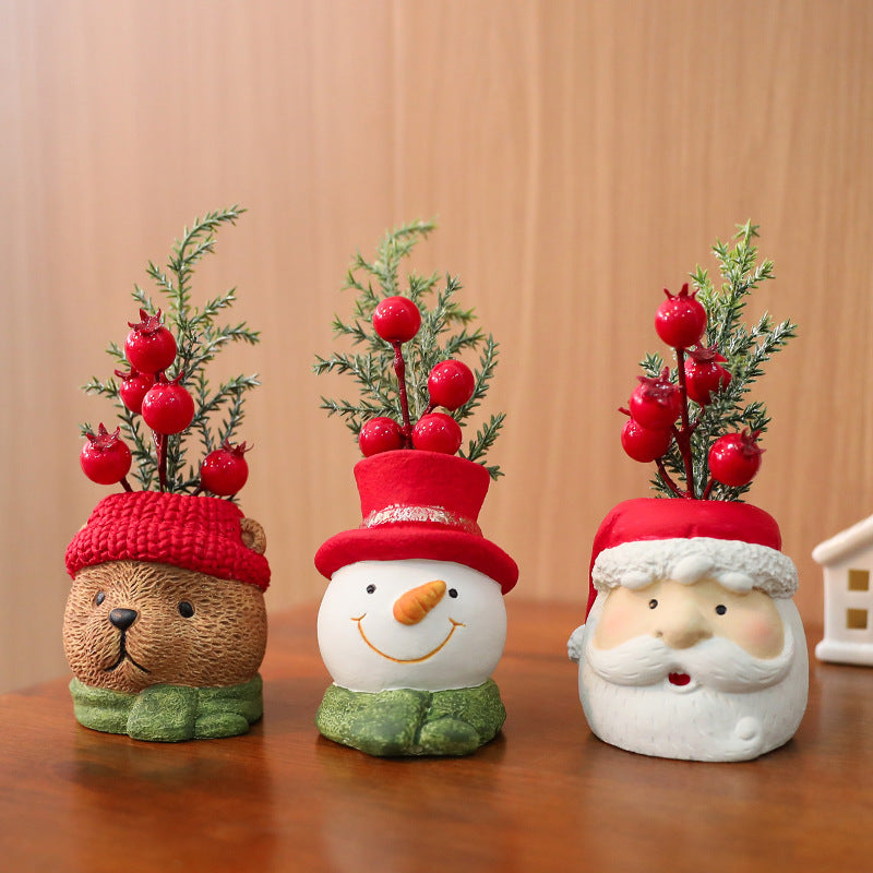 Resin Christmas Gnome Doll Santa Snowman Decoration Ornament