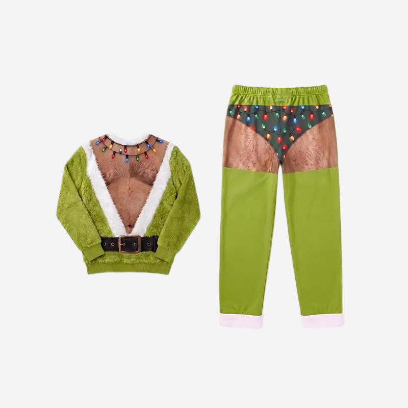 Green Monster Christmas Print Loungewear